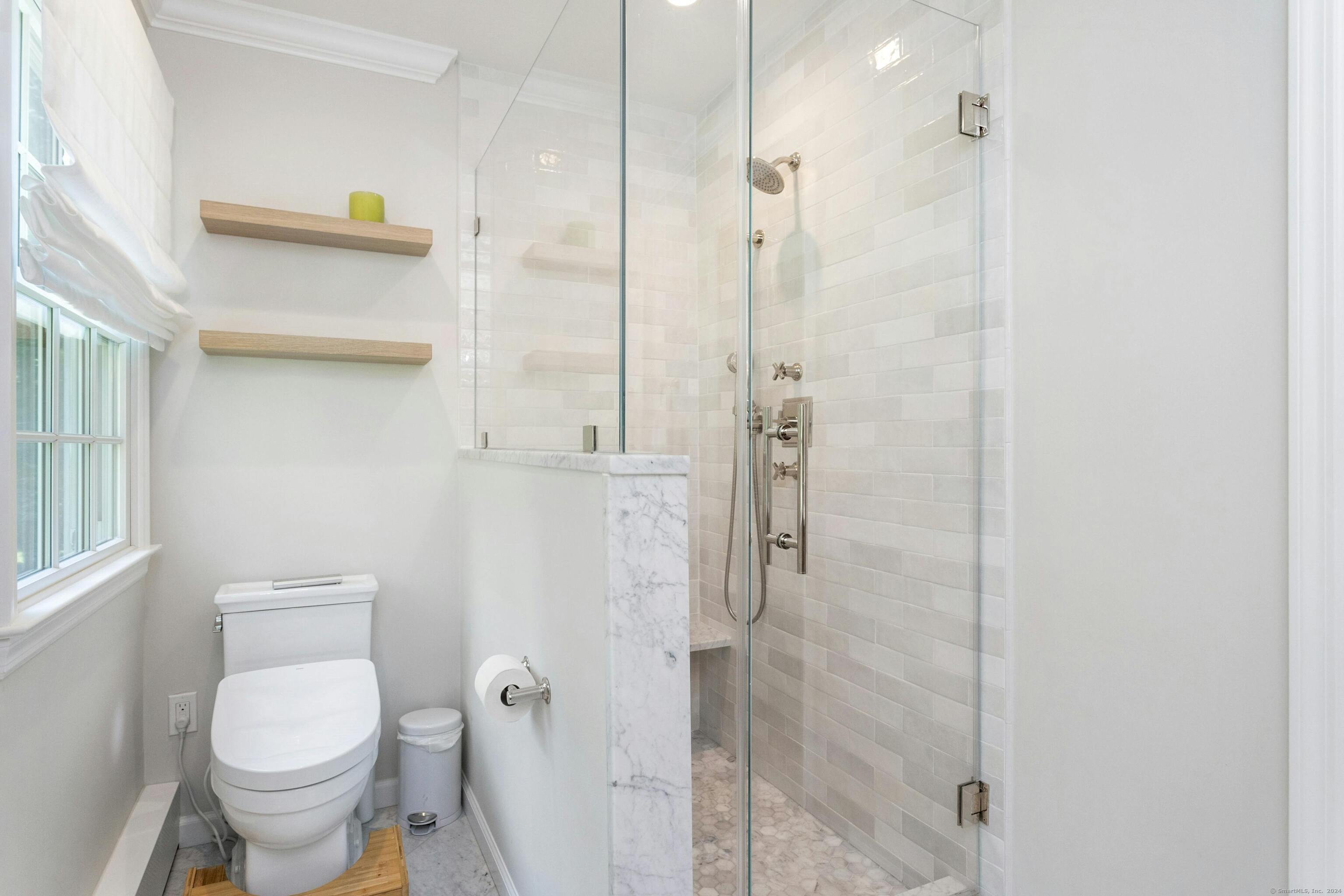 21 Roxbury Lane Wilton, CT 06897 - Photo 22 of 37 An over-sized, glass-walled luxury shower.