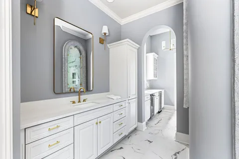 a view of a lake with a yard