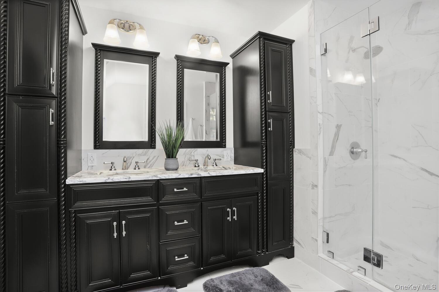 517 Old Chappaqua Road Briarcliff Manor, NY 10510 - Photo 21 of 32 Updated Primary Bedroom has double sinks & marble shower