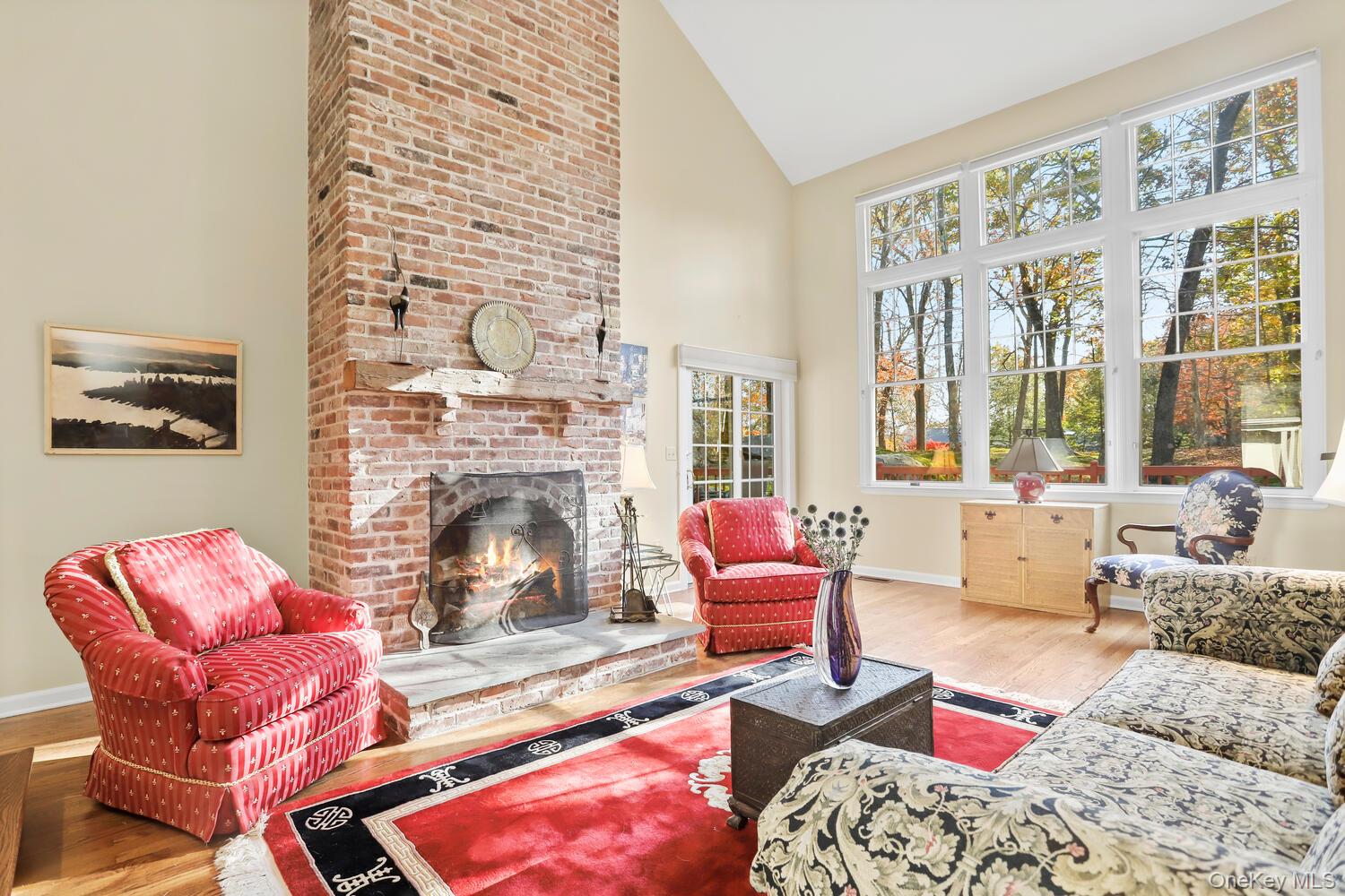 517 Old Chappaqua Road Briarcliff Manor, NY 10510 - Photo 3 of 32 Living Room has brick fireplace with mantle