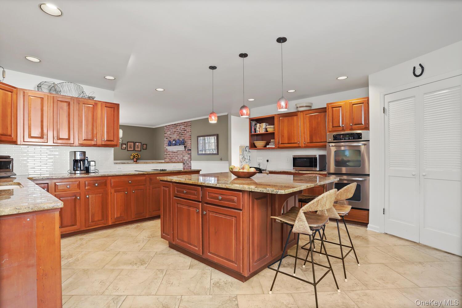 517 Old Chappaqua Road Briarcliff Manor, NY 10510 - Photo 8 of 32 Cherry cabinetry and double wall oven in Kitchen