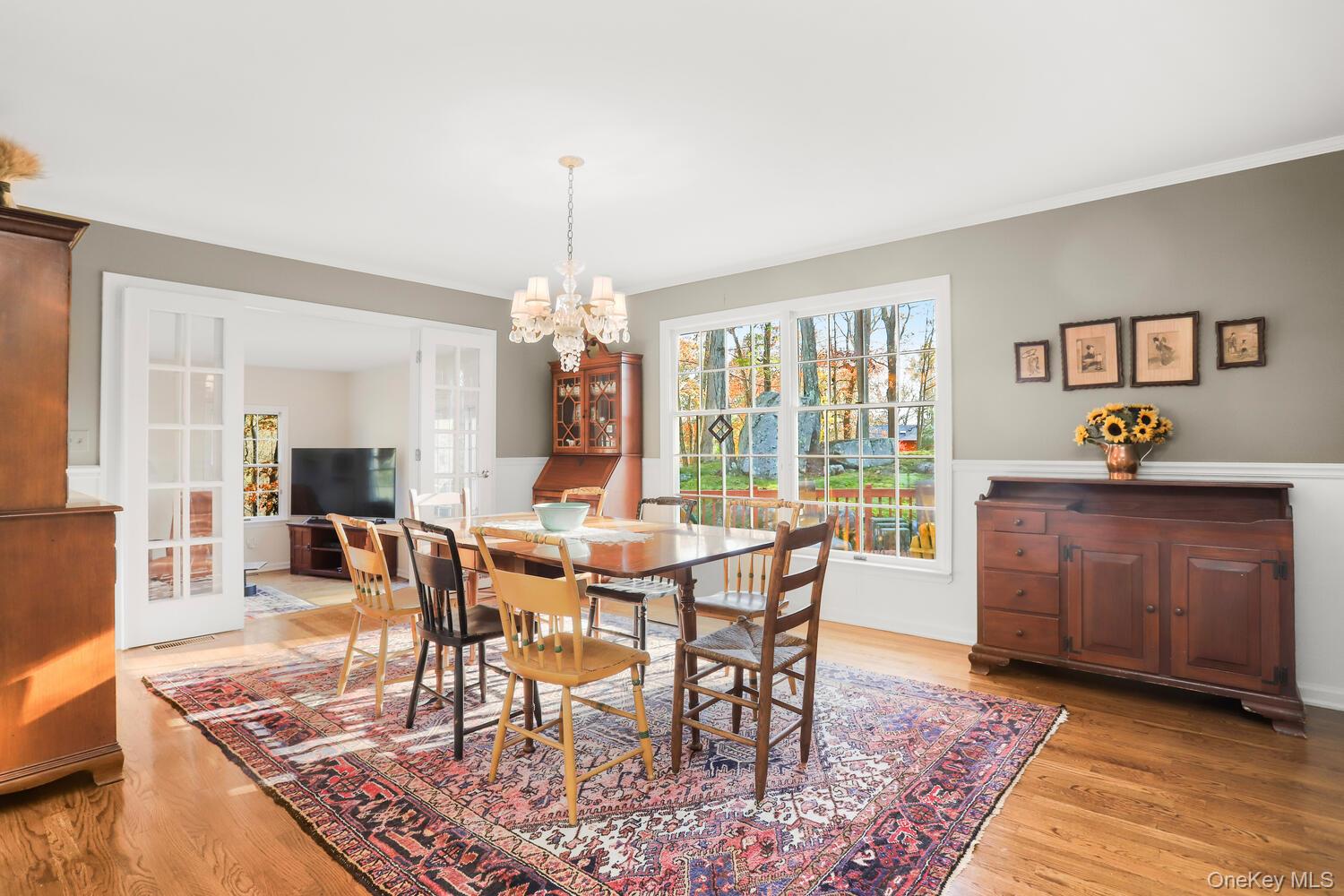 517 Old Chappaqua Road Briarcliff Manor, NY 10510 - Photo 10 of 32 Dining Room has hardwood floors and French doors to Family Room