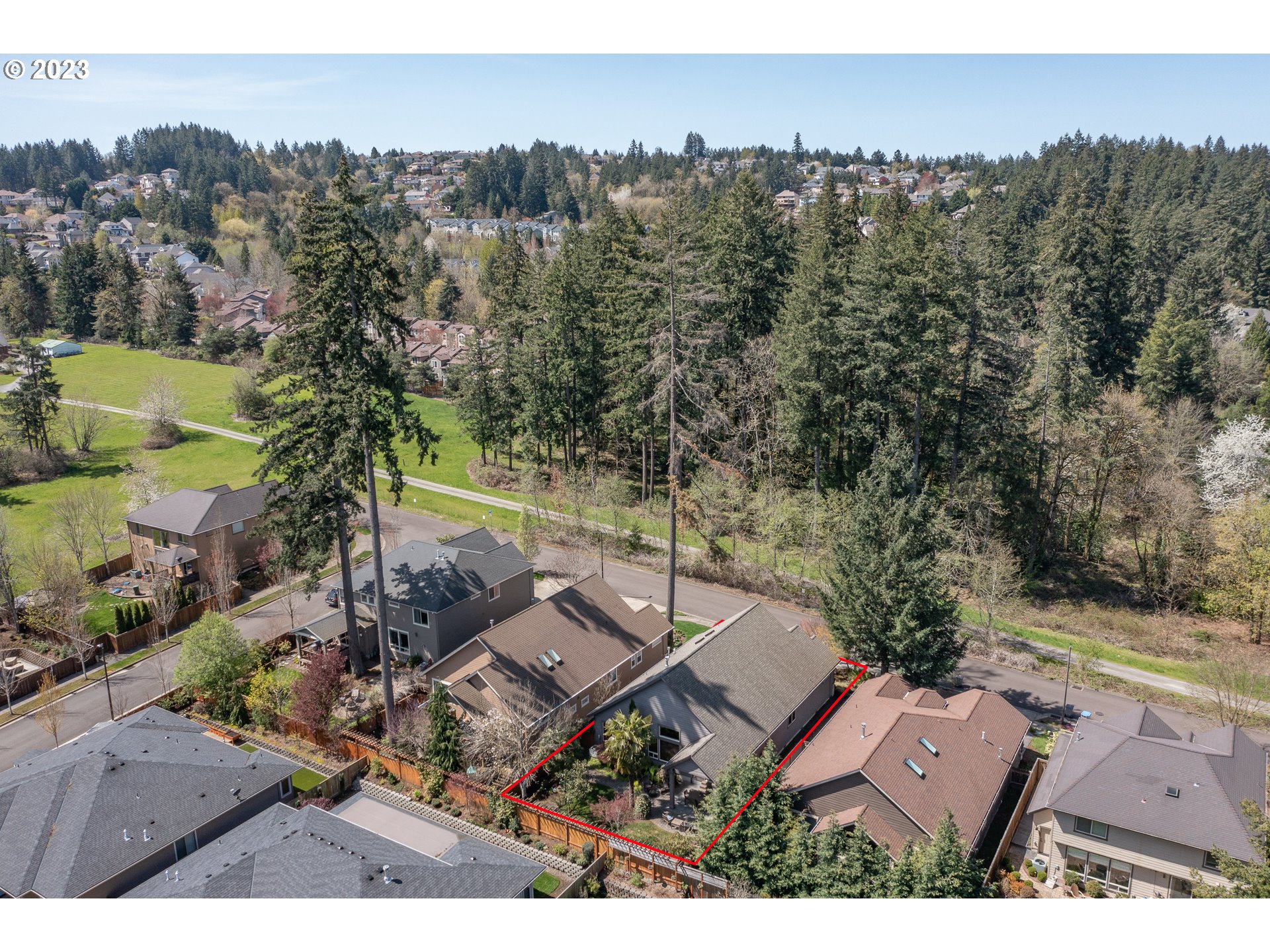 12918 Southwest Sevilla Avenue Portland, OR 97223 - Photo 43 of 44 an aerial view of a house with a yard