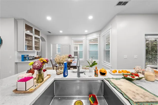 a view of a livingroom with furniture and closet