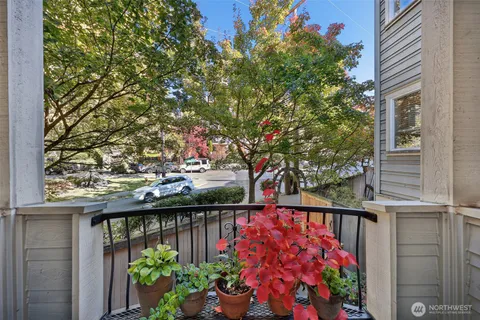 an outdoor space with wooden fence