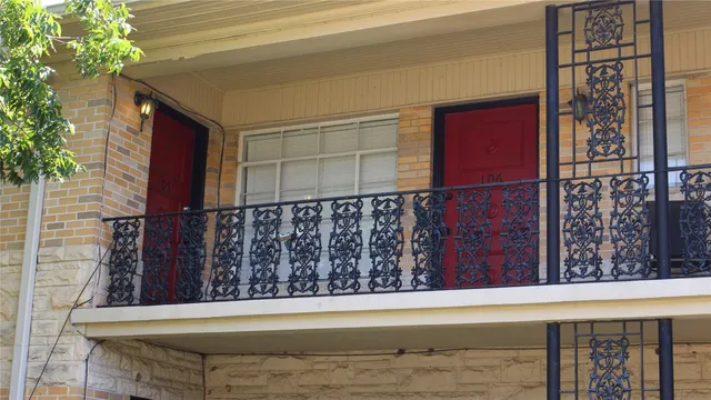 a view of wooden door