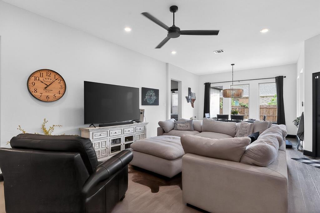 1740 Reverie Road Burleson, TX 76028 - Photo 12 of 37 a living room with furniture and a flat screen tv