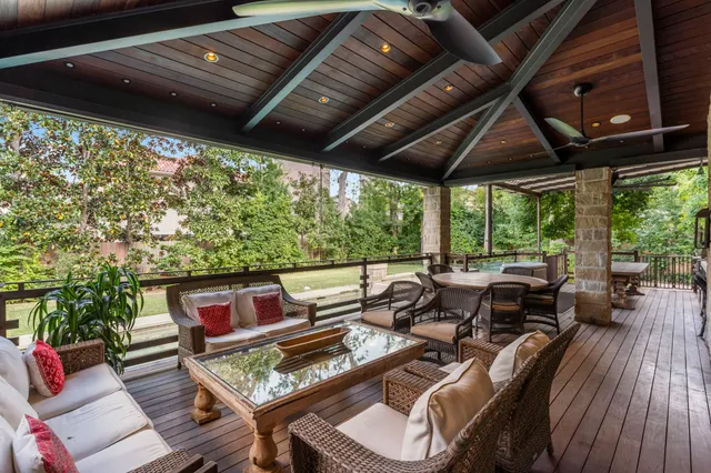 a outdoor living space with furniture