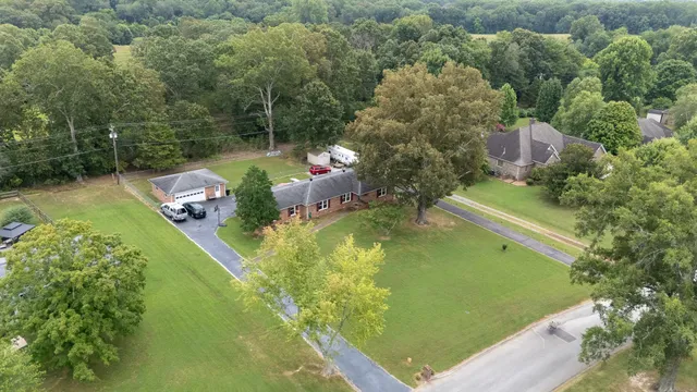 a view of a lake with a house