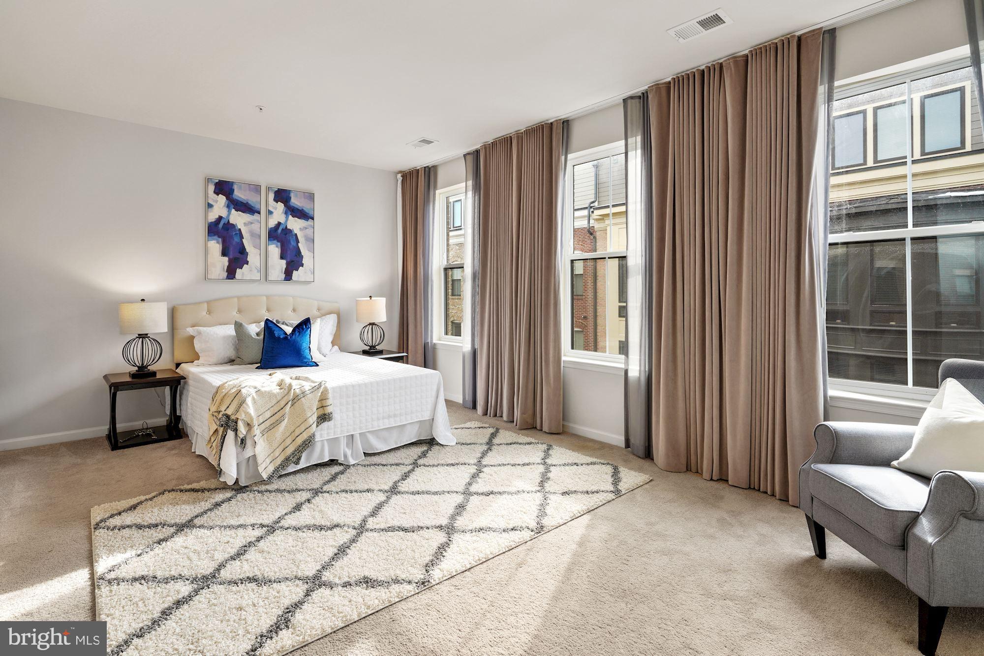 506 Riversail Lane, Unit 435 National Harbor, MD 20745 - Photo 14 of 37 Master Bedroom with Custom Window Treatments