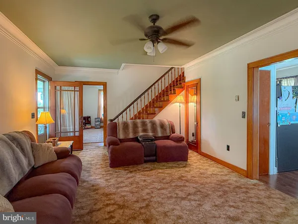 a living room with furniture