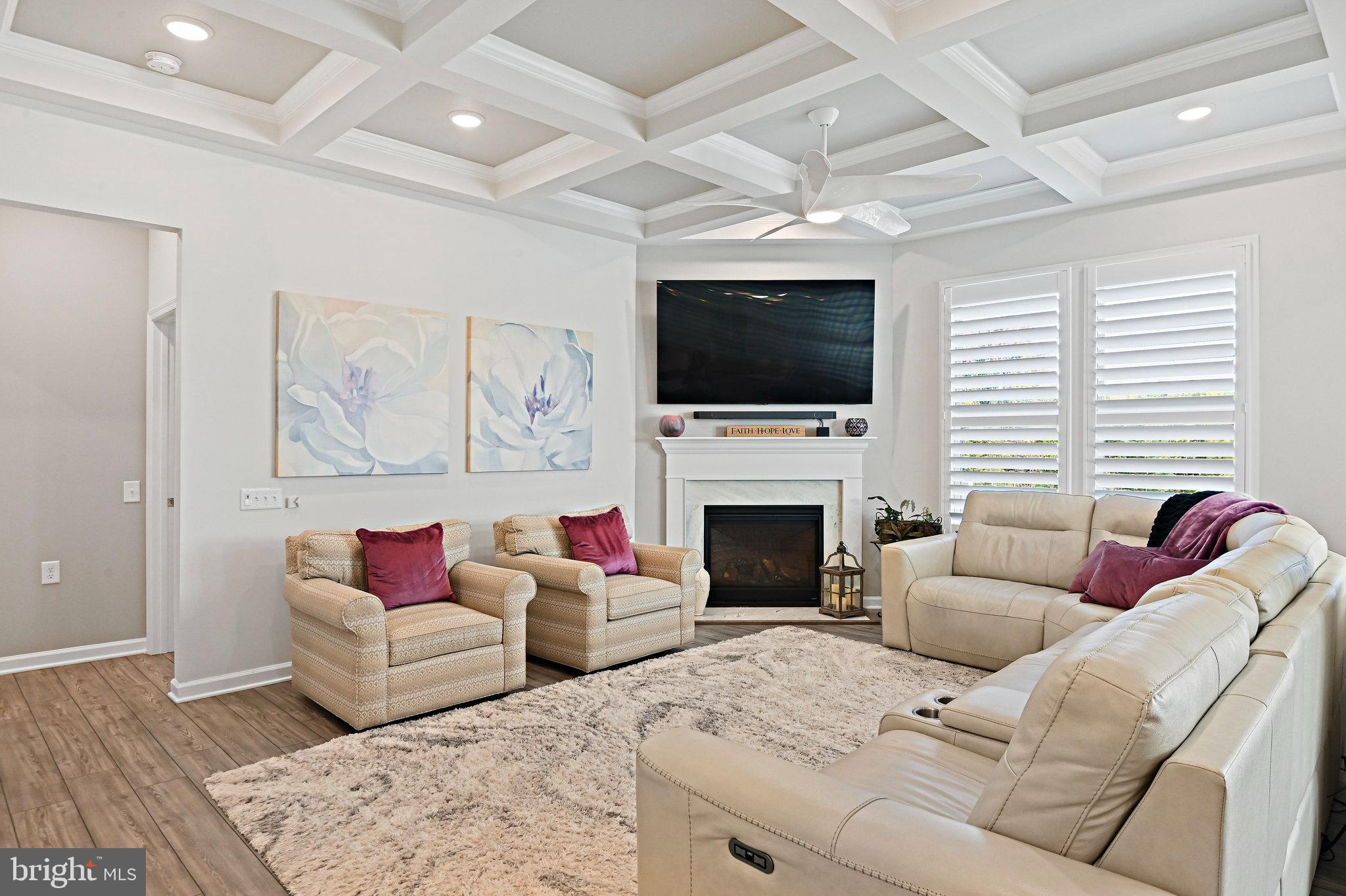 15788 Gardenia Rdg Way Haymarket, VA 20169 - Photo 18 of 50 a living room with furniture a fireplace and a flat screen tv