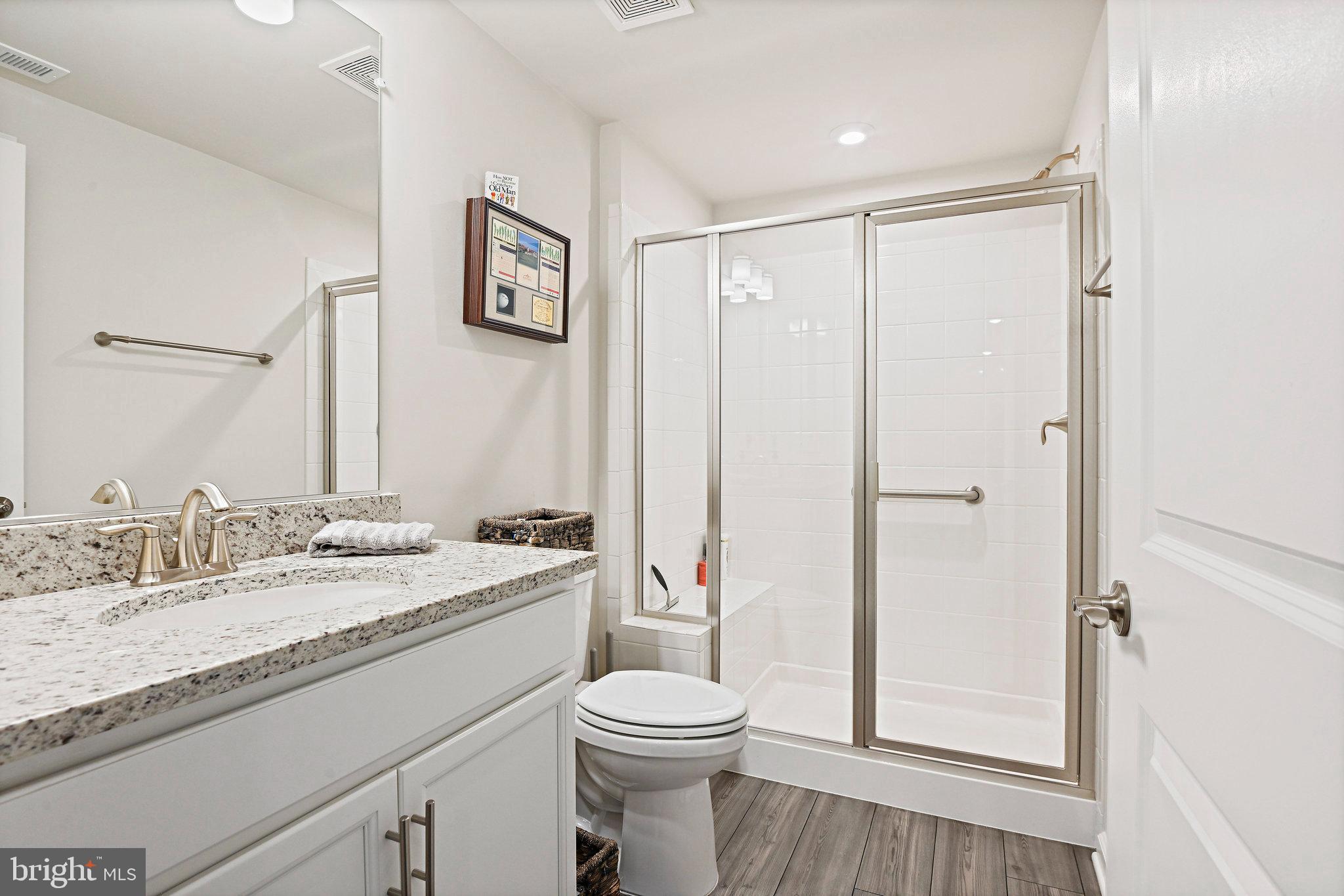 15788 Gardenia Rdg Way Haymarket, VA 20169 - Photo 34 of 50 a bathroom with a granite countertop toilet sink and mirror