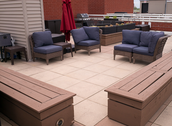 Undisclosed Address Chicago, IL 60607 - Photo 40 of 47 a view of a terrace with furniture