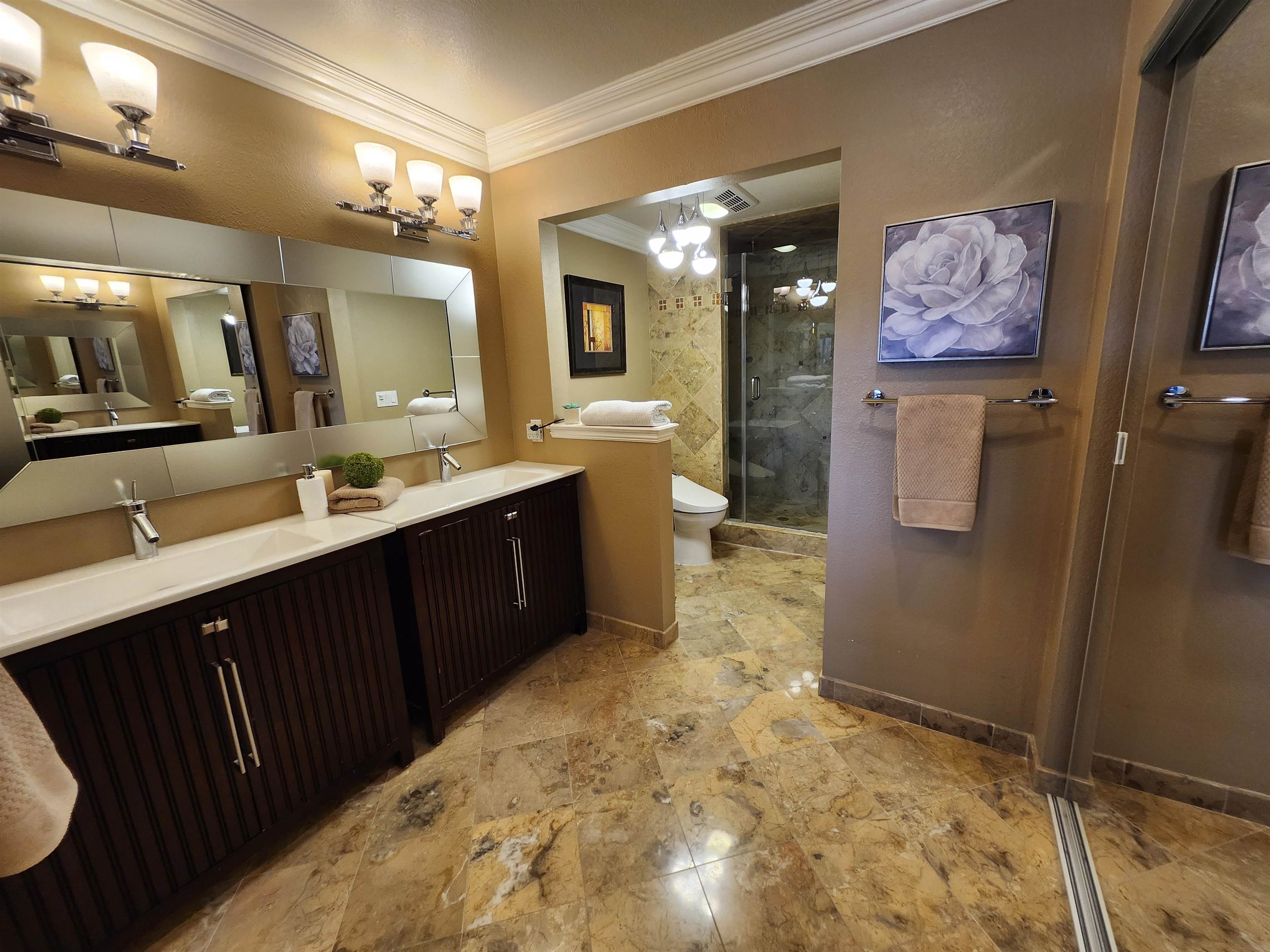 1823 Mockingbird Place Danville, CA 94526 - Photo 33 of 60 a spacious bathroom with a double vanity sink and mirror
