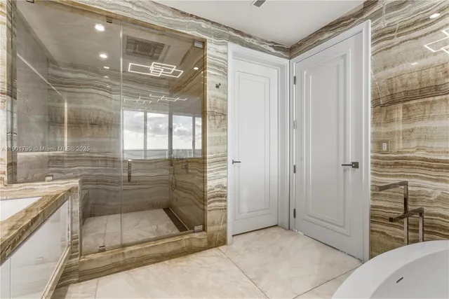 a bathroom with a shower