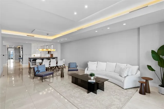 a living room with furniture and a couch