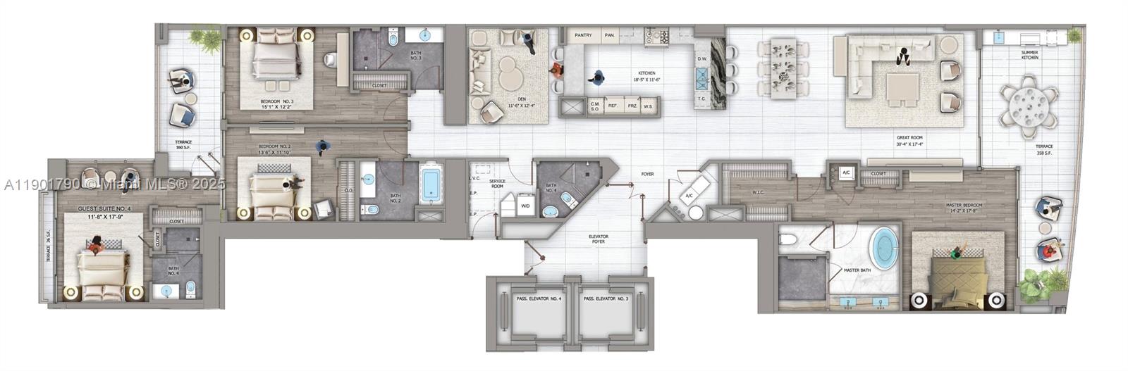 17901 Collins Avenue, Unit 1803 Sunny Isles Beach, FL 33160 - Photo 32 of 57 a picture of a living room with a large mirror