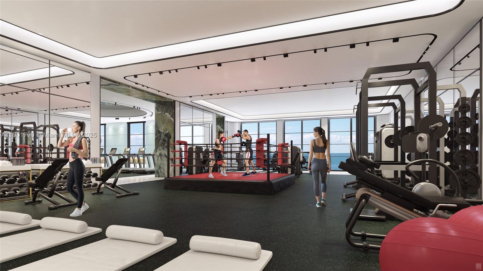 17901 Collins Avenue, Unit 1803 Sunny Isles Beach, FL 33160 - Photo 51 of 57 a room with lots of gym equipment