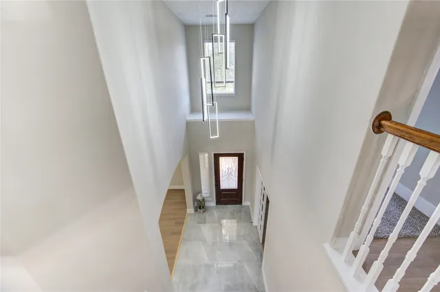 a view of an entryway with staircase