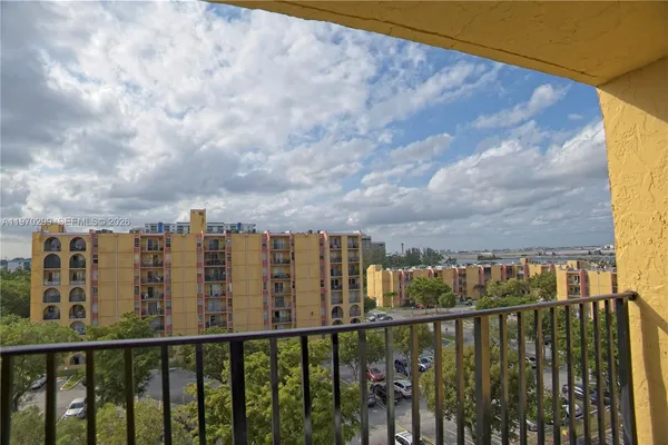 a view of city from a balcony