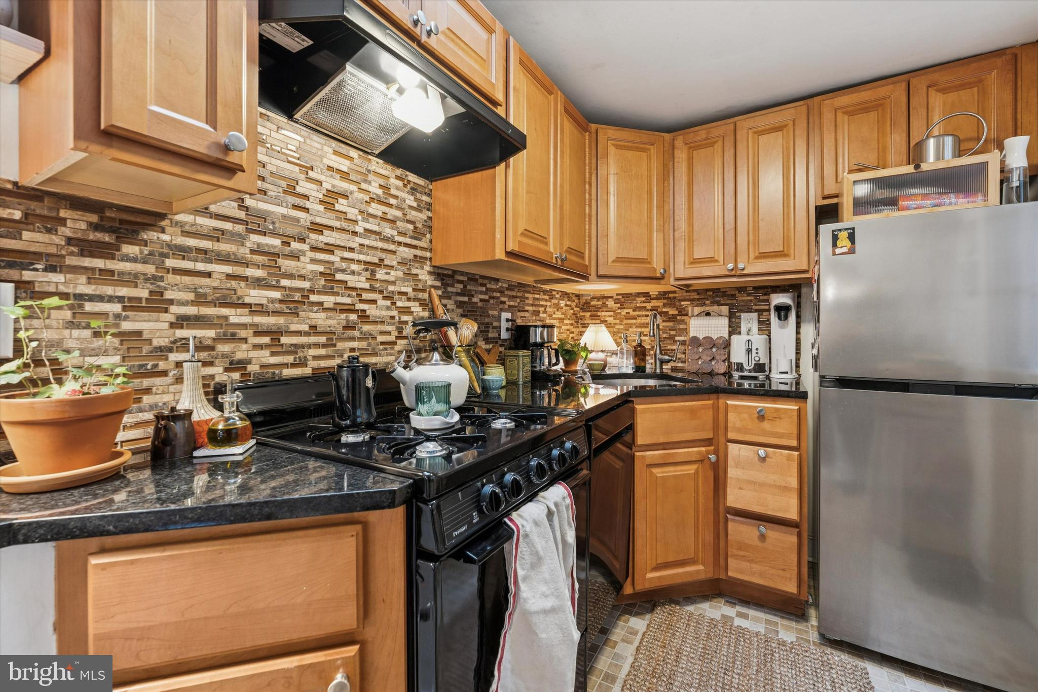 258 Quince Street Philadelphia, PA 19107 - Photo 9 of 29 a kitchen with stainless steel appliances granite countertop a refrigerator a stove and a sink with wooden floors