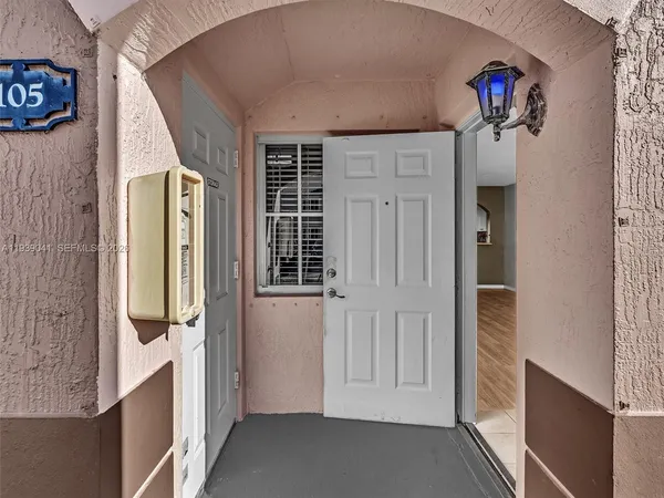 a view of front door of house