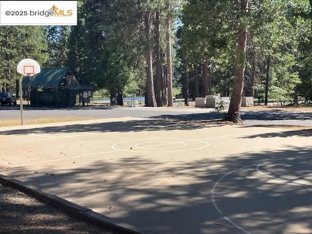 a view of a backyard with sitting area