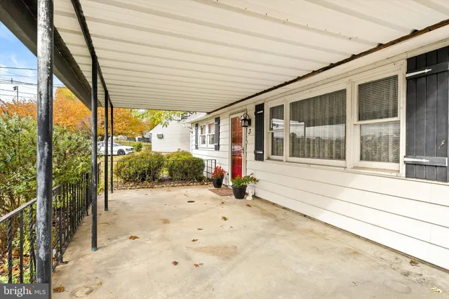 a view of a porch with a backyard