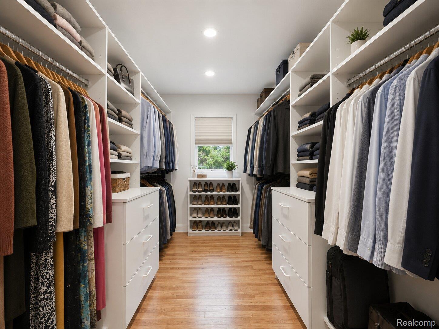 3104 Quarton Road Bloomfield Hills, MI 48304 - Photo 19 of 46 Custom closet system featuring extensive shelving, hanging rods, and integrated drawer storage