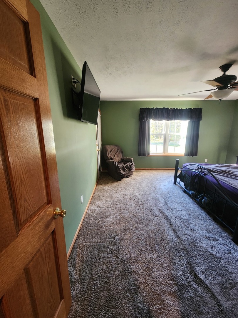 302 South Walnut Street Colfax, IL 61728 - Photo 12 of 25 a living room with a bed and a large mirror