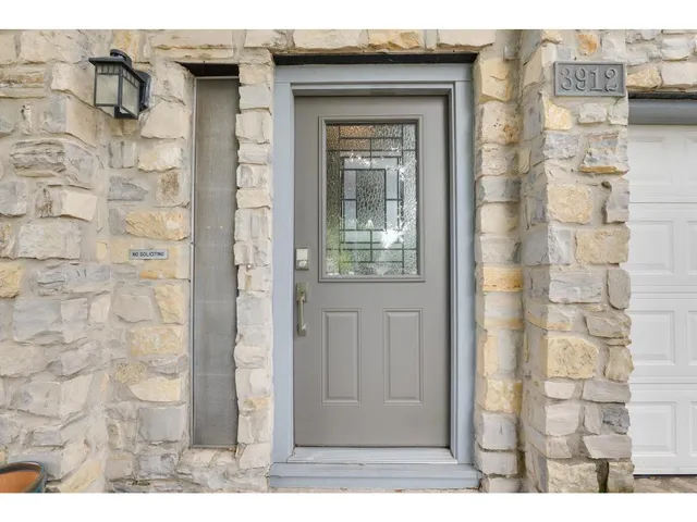 a view of a wooden door