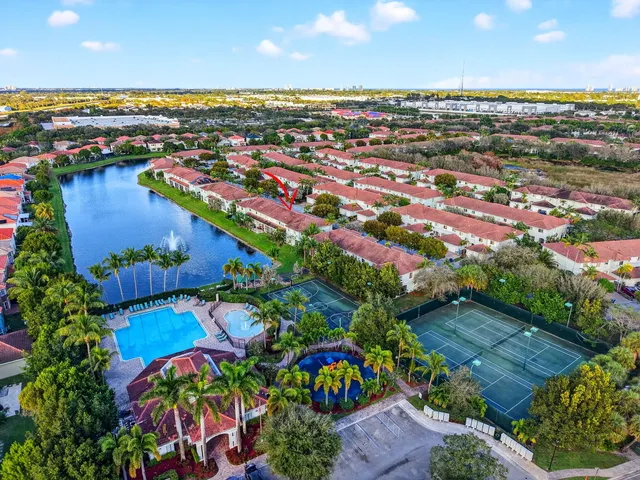 an aerial view of a house