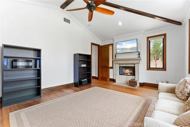 an aerial view of house with yard