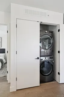 a room with a washer and dryer