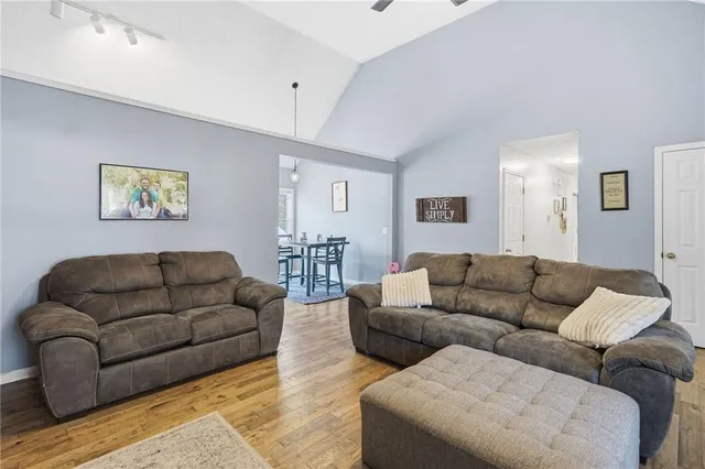 a living room with furniture and a couch