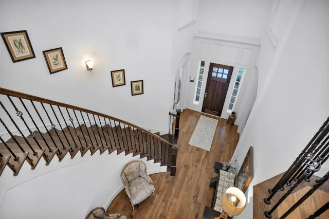 a front view of a house with wooden floor