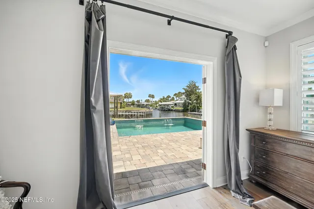 a bathroom with a shower and toilet
