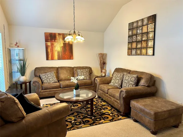 a living room with furniture