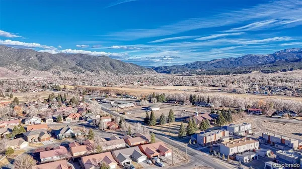 a view of an outdoor space with mountain view