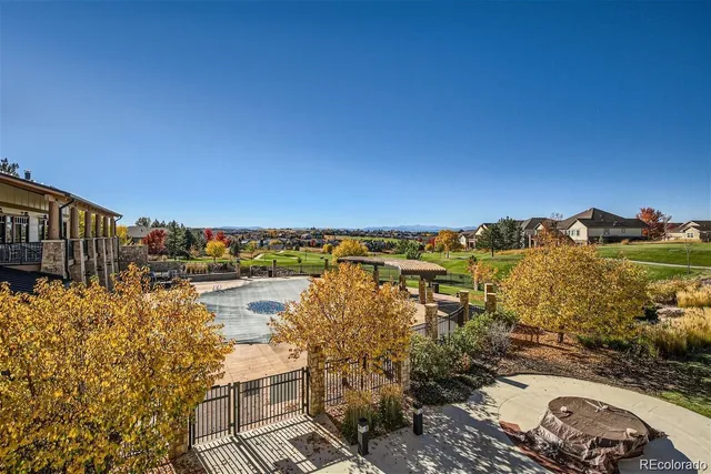 a view of a lake with a building in the background