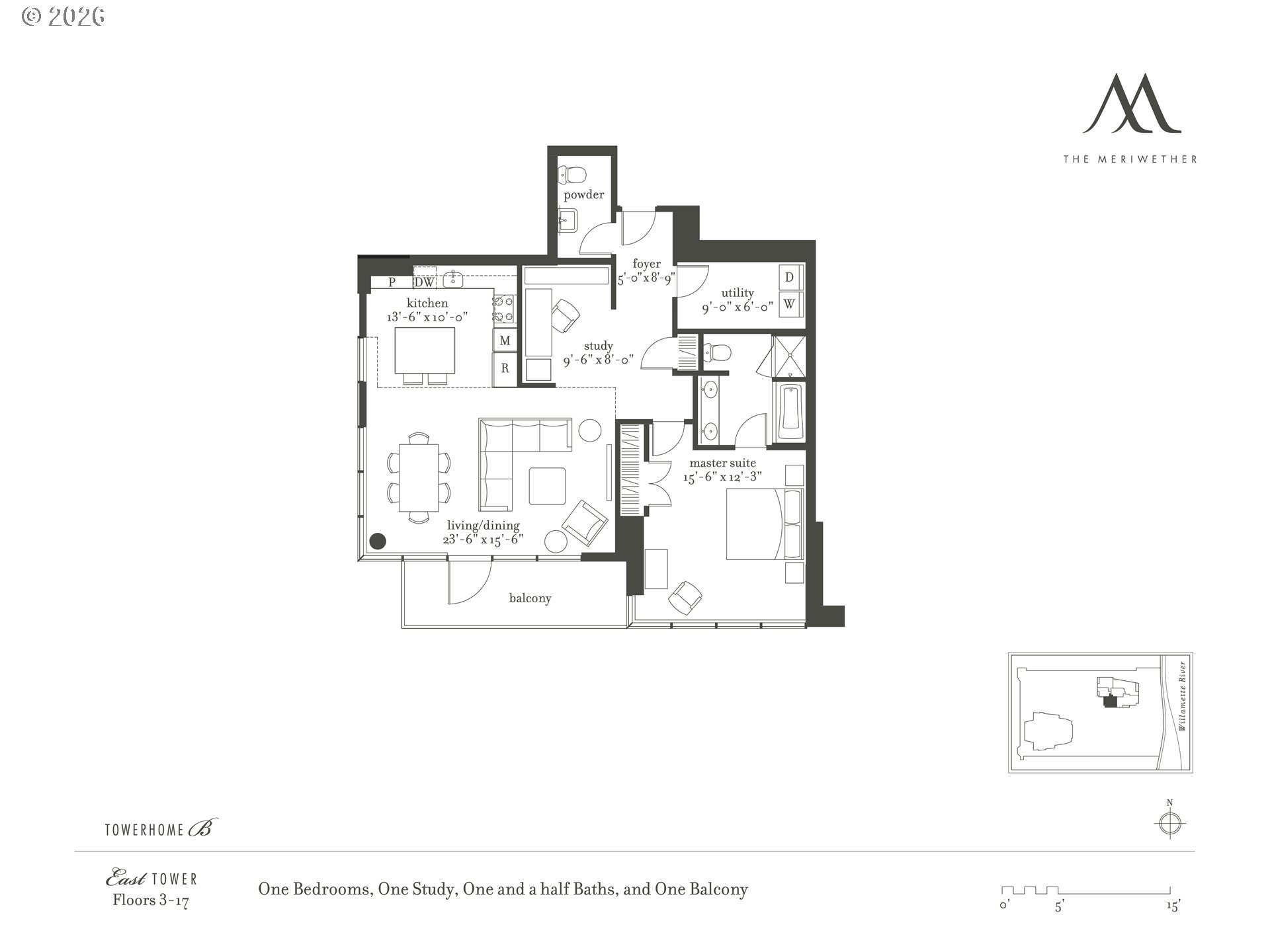 836 South Curry Street, Unit 1304 Portland, OR 97239 - Photo 26 of 34 a picture of a floor plan