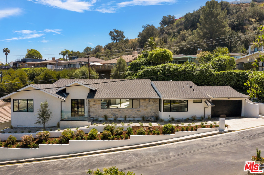 an aerial view of a house