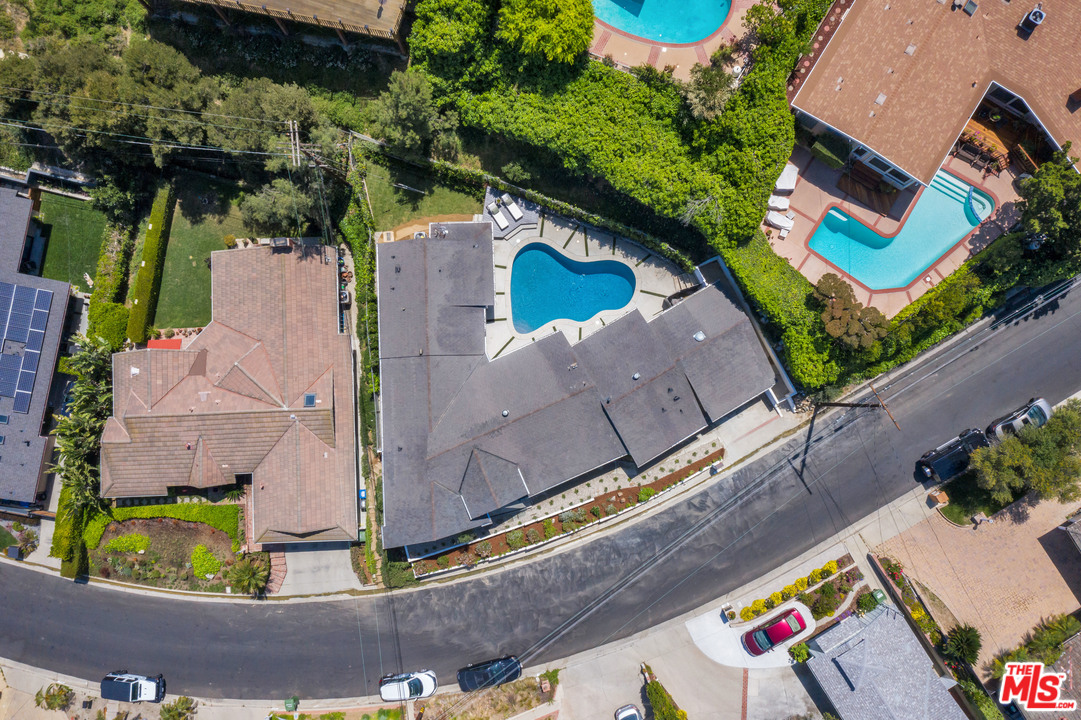3614 Willowcrest Avenue Studio City, CA 91604 - Photo 41 of 43 an aerial view of a house with a yard and potted plants