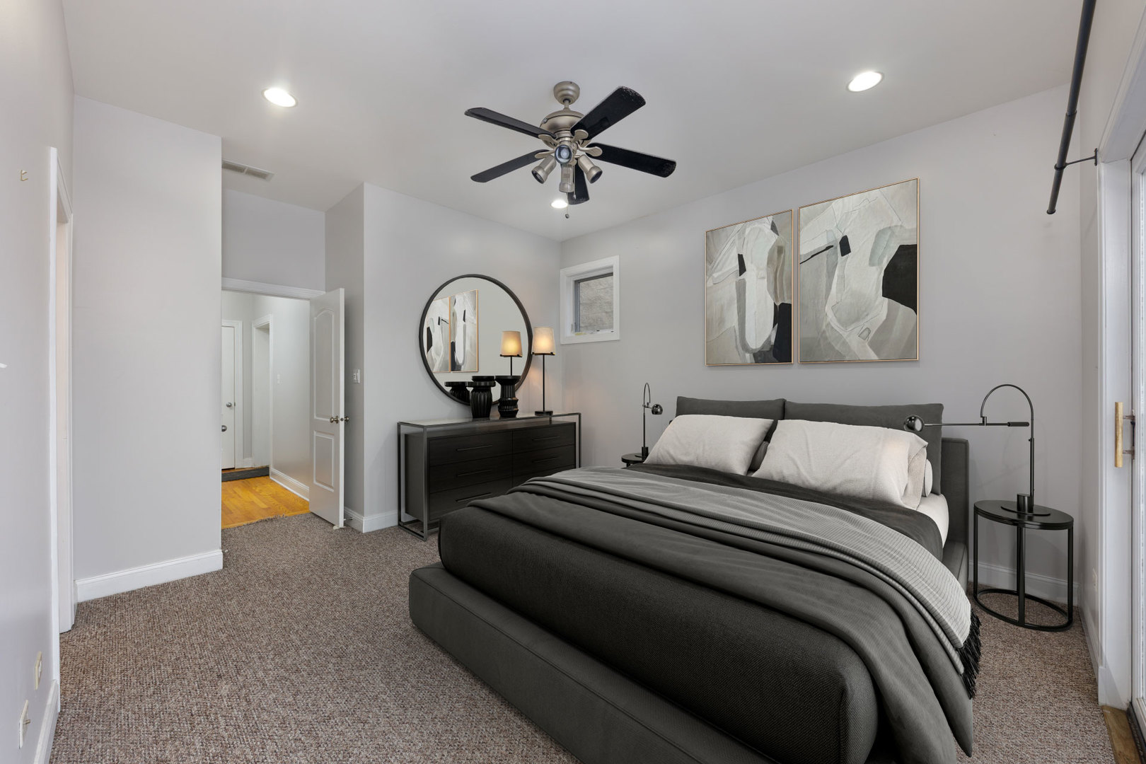 31 East 26th Street, Unit 5 Chicago, IL 60616 - Photo 19 of 40 a bedroom with a bed and a chandelier