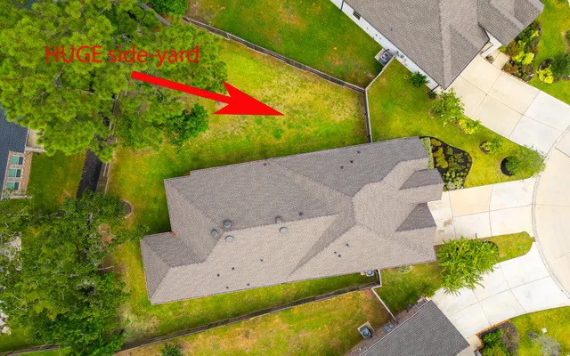 an aerial view of a house