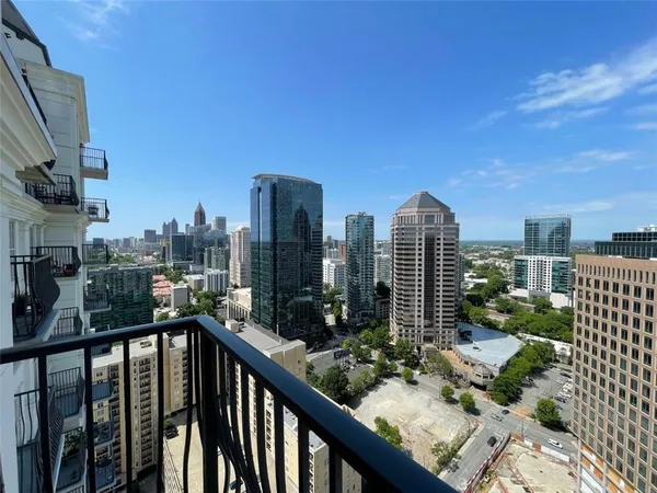 a city view from the balcony