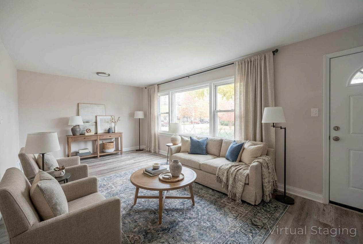 7920 South Mozart Street Chicago, IL 60652 - Photo 2 of 9 a living room with furniture and a large window