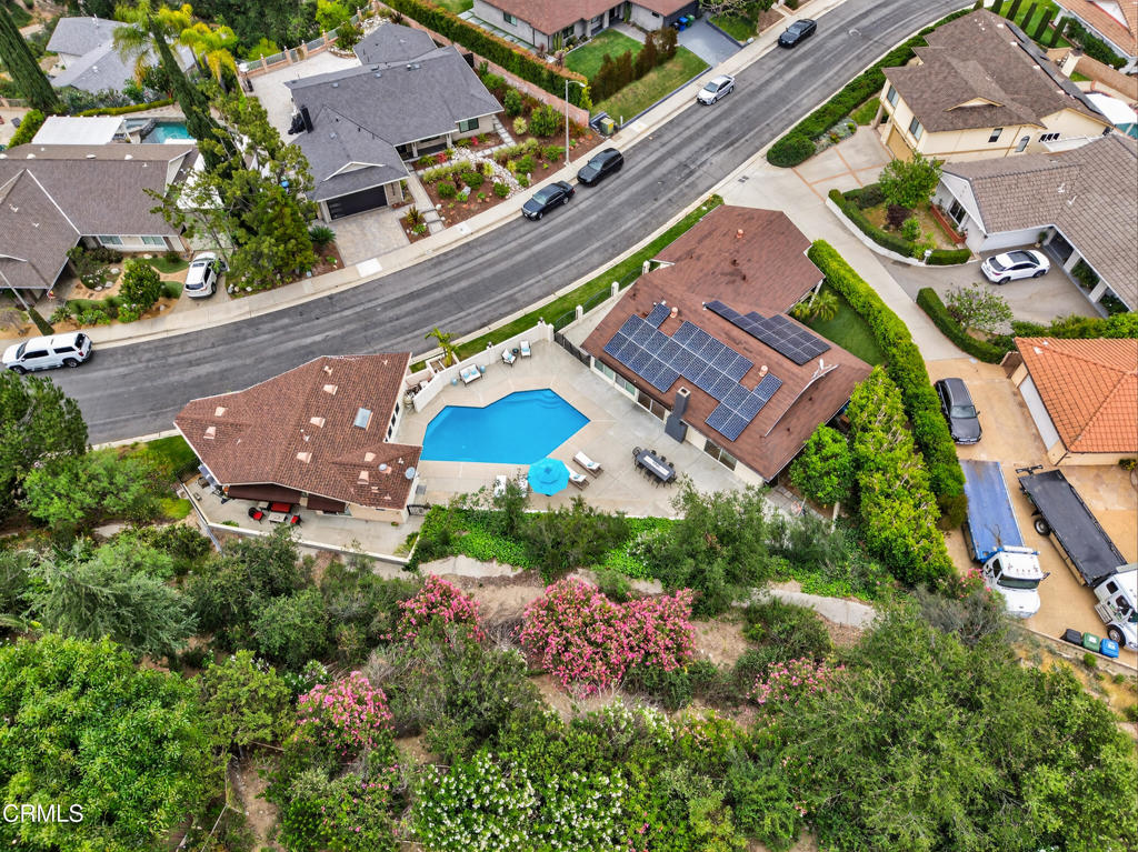 9325 La Shell Drive Tujunga, CA 91042 - Photo 43 of 46 an aerial view of a house with a yard and lake