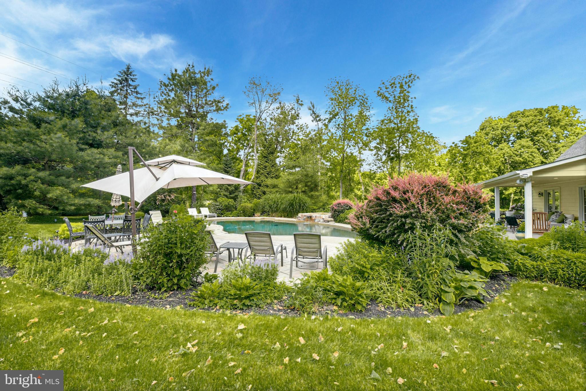 155 Old Philadelphia Road Riegelsville, PA 18077 - Photo 33 of 42 a aerial view of a house with a yard basket ball court and outdoor seating